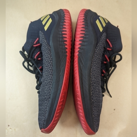 Adidas Dame Lillard Black Scarlet Gold men\'s sz 14 high top athletic shoes